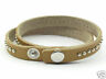 Tan Leather Studded Wrap Surfer Bracelet Wristband - Matties Modern Jewelry