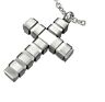 Silver Stainless Steel Cross Pendant Necklace PPC405 - Matties Modern Jewelry