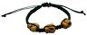 Brown Bone Skull Black Multi Strand Adjustable Surfer Fashion Bracelet - Matties Modern Jewelry