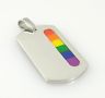Rainbow Gay Lesbian Side Striped Dog Tag Pendant Necklace - Matties Modern Jewelry