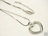 Silver Double Heart Pendant with Clear CZ Stones Fashion Necklace - Matties Modern Jewelry