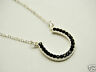 Indianapolis Colts Black Horseshoe Crystal Necklace - Matties Modern Jewelry
