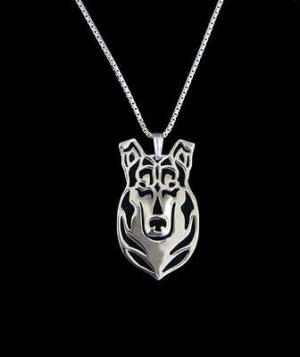 Smooth Coated Collie Dog Canine Collection Silver Tone Metal Pendant Necklace - Matties Modern Jewelry