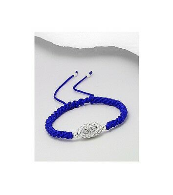Royal Blue Clear Oval Crystal Bead Woven Adjustable Fashion Wristband Bracelet - Matties Modern Jewelry