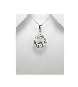 Celtic Claddagh Triquerta .925 Sterling Silver Fashion Pendant Necklace - Matties Modern Jewelry
