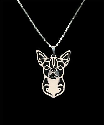 Short Hair Chihuahua Dog Canine Collection Silver Tone Metal Pendant Necklace - Matties Modern Jewelry