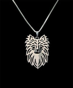 Long Hair Chihuahua Dog Canine Collection Silver Tone Metal Pendant Necklace - Matties Modern Jewelry
