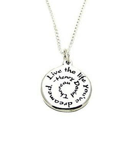 Live the Life You've Dreamed Inspirational Fashion Charm Pendant Necklace - Matties Modern Jewelry