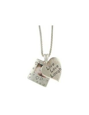 Live Love Laugh Inspirational Heart and Picture Pendant Necklace - Matties Modern Jewelry