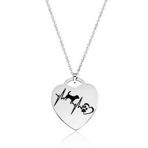 Beagle Dog Love Heartbeat Fashion Heart Shaped Stainless Steel Pendant Necklace - Matties Modern Jewelry