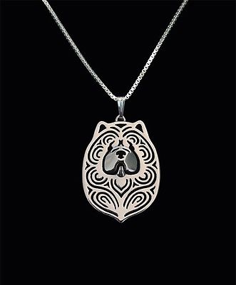 Chow Chow Dog Canine Collection Silver Tone Metal Fashion Pendant Necklace - Matties Modern Jewelry