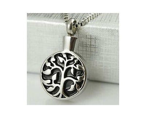 Celtic Tree of Life Silver Stainless Steel Cremation Urn Pendant Necklace - Matties Modern Jewelry
