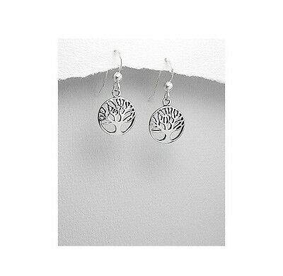 CelticTree of Life Sterling Silver Dainty  Round Dangle Earrings - Matties Modern Jewelry