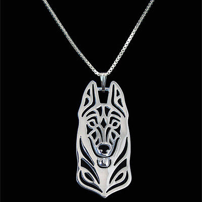 German Shepherd Dog Canine Collection Silver Tone Metal Fashion Pendant Necklace - Matties Modern Jewelry