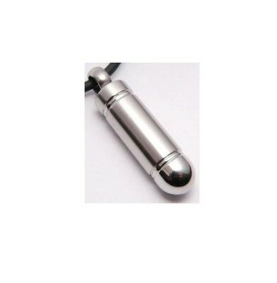 Soft Tip Silver Bullet Cremation Urn Stainless Steel Pendant Necklace - Matties Modern Jewelry
