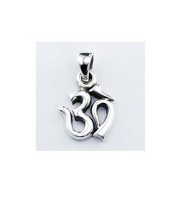 Om Ohm Aum Yoga Small Sterling Silver .925 Fashion Pendant Necklace - Matties Modern Jewelry