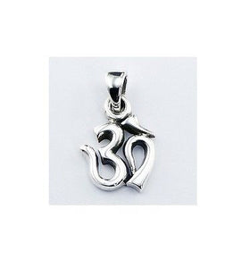 Om Ohm Aum Yoga Small Sterling Silver .925 Fashion Pendant Necklace - Matties Modern Jewelry