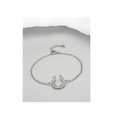 Indianapolis Colts Clear CZ Horseshoe Sterling Silver .925  Fashion Bracelet - Matties Modern Jewelry