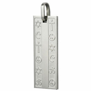 Coexist Religious Peace Love Silver Stainless Steel Fashion Pendant Necklace II - Matties Modern Jewelry