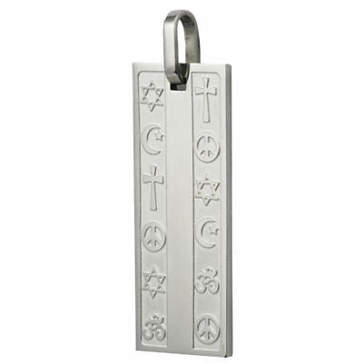 Coexist Religious Peace Love Silver Stainless Steel Fashion Pendant Necklace II - Matties Modern Jewelry