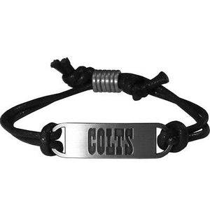 Indianapolis Colts Pewter Unisex Silver Black Adjustable Fashion Bracelet - Matties Modern Jewelry