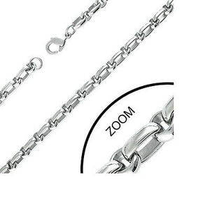Men's Chain Oval Link Silver Stainless Steel Necklace CZO012 - Matties Modern Jewelry