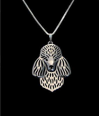 Poodle Dog Canine Collection Silver Tone Metal Fashion Pendant Necklace - Matties Modern Jewelry