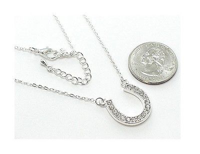 Indianapolis Colts Clear Horseshoe Crystal Fashion Pendant Necklace - Matties Modern Jewelry