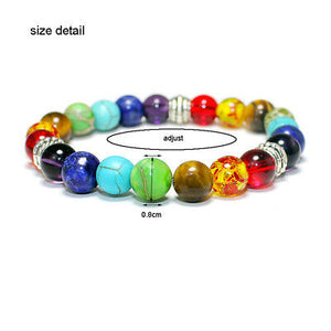 Yoga Chakra Multi Colored Natural Stone 6MM Fashion Charm Prayer Bracelet - Matties Modern Jewelry