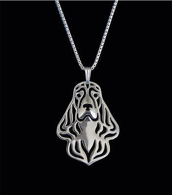 Cocker Spaniel Dog Canine Collection Silver Tone Metal Pendant Necklace - Matties Modern Jewelry