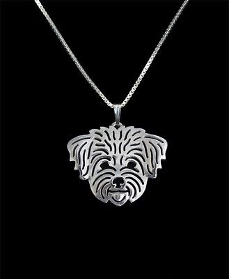 Yorkshire Terrier Dog Canine Collection Silver Tone Metal Pendant Necklace - Matties Modern Jewelry