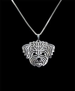 Yorkshire Terrier Dog Canine Collection Silver Tone Metal Pendant Necklace - Matties Modern Jewelry