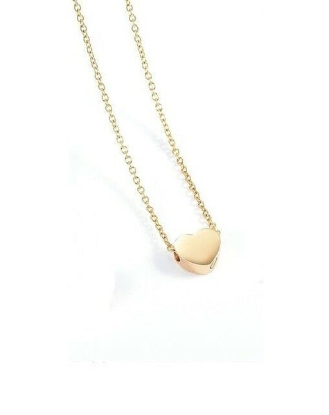 Small Heart Gold Stainless Steel Cremation Urn Keepsake Pendant Necklace - Matties Modern Jewelry