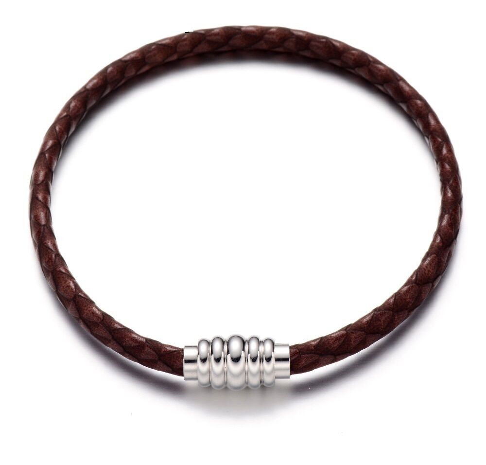 Fashionable Trendy Soft Supple Leather Patterned Bracelet Magnetic Closure - Matties Modern Jewelry