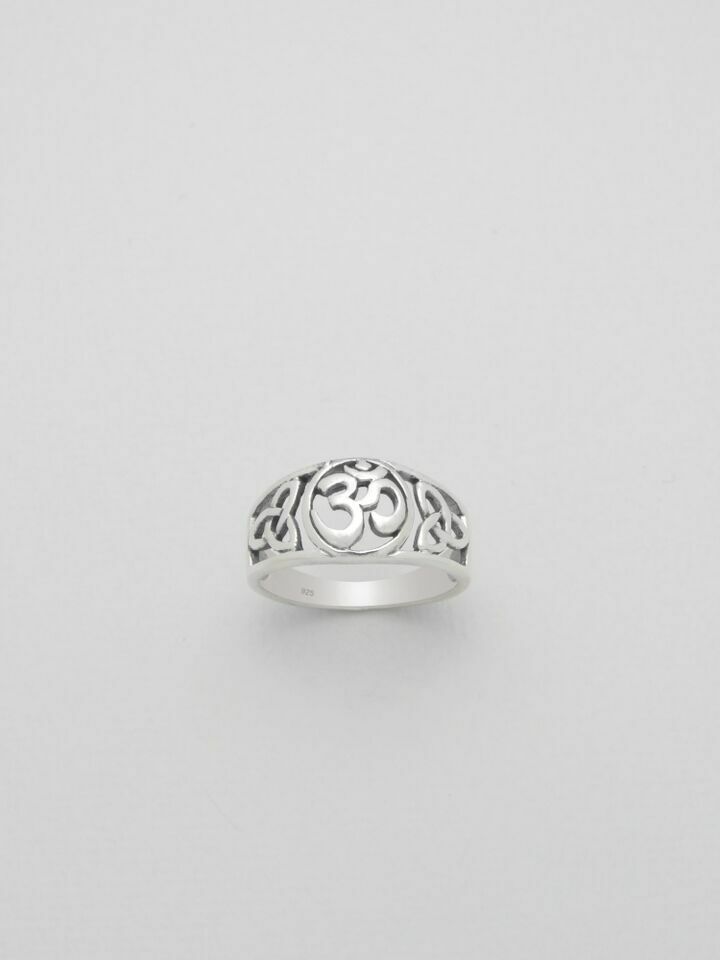 Sterling Silver .925 Om Ohm Aum Triquerta Open Carved Fashion Ring Sizes 6-9 - Matties Modern Jewelry
