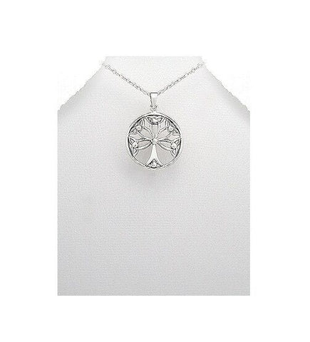 Celtic Trinity Knot Tree of Life Sterling Silver .925 Pendant Necklace - Matties Modern Jewelry