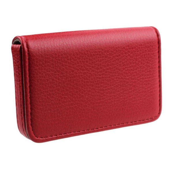Leather Credit Business Card Case Front Pocket Wallet Small Magnetic Closure - Matties Modern Jewelry