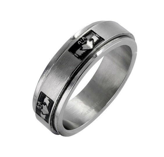 Stainless Steel Celtic Claddagh Spinner Ring Size 5-13 - Matties Modern Jewelry