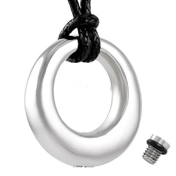 Silver Circle of Life Cremation Urn Stainless Steel Fashion Pendant Necklace - Matties Modern Jewelry