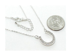 Indianapolis Colts Clear Horseshoe Crystal Fashion Pendant Necklace - Matties Modern Jewelry