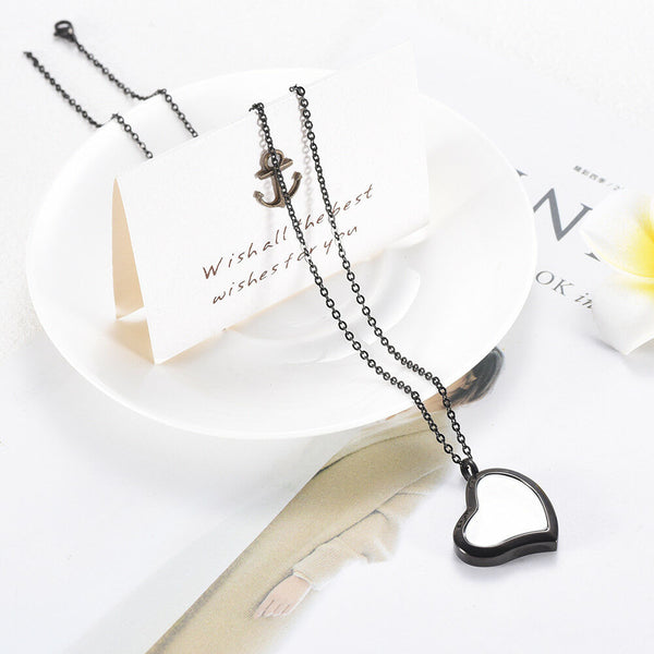 Heart Shaped Keepsake Cremation Urn Glass Stainless Steel Pendant Necklace - Matties Modern Jewelry