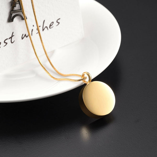 Gold Heart Paw Print Cremation Urn Stainless Steel Fashion Pendant Necklace - Matties Modern Jewelry