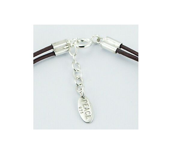 Ohm Om Aum Sterling Silver Charm Dangle Clasp Bracelet Wristband - Matties Modern Jewelry