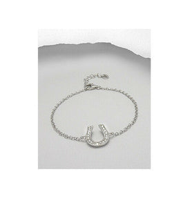 Indianapolis Colts Clear CZ Horseshoe Sterling Silver .925  Fashion Bracelet - Matties Modern Jewelry