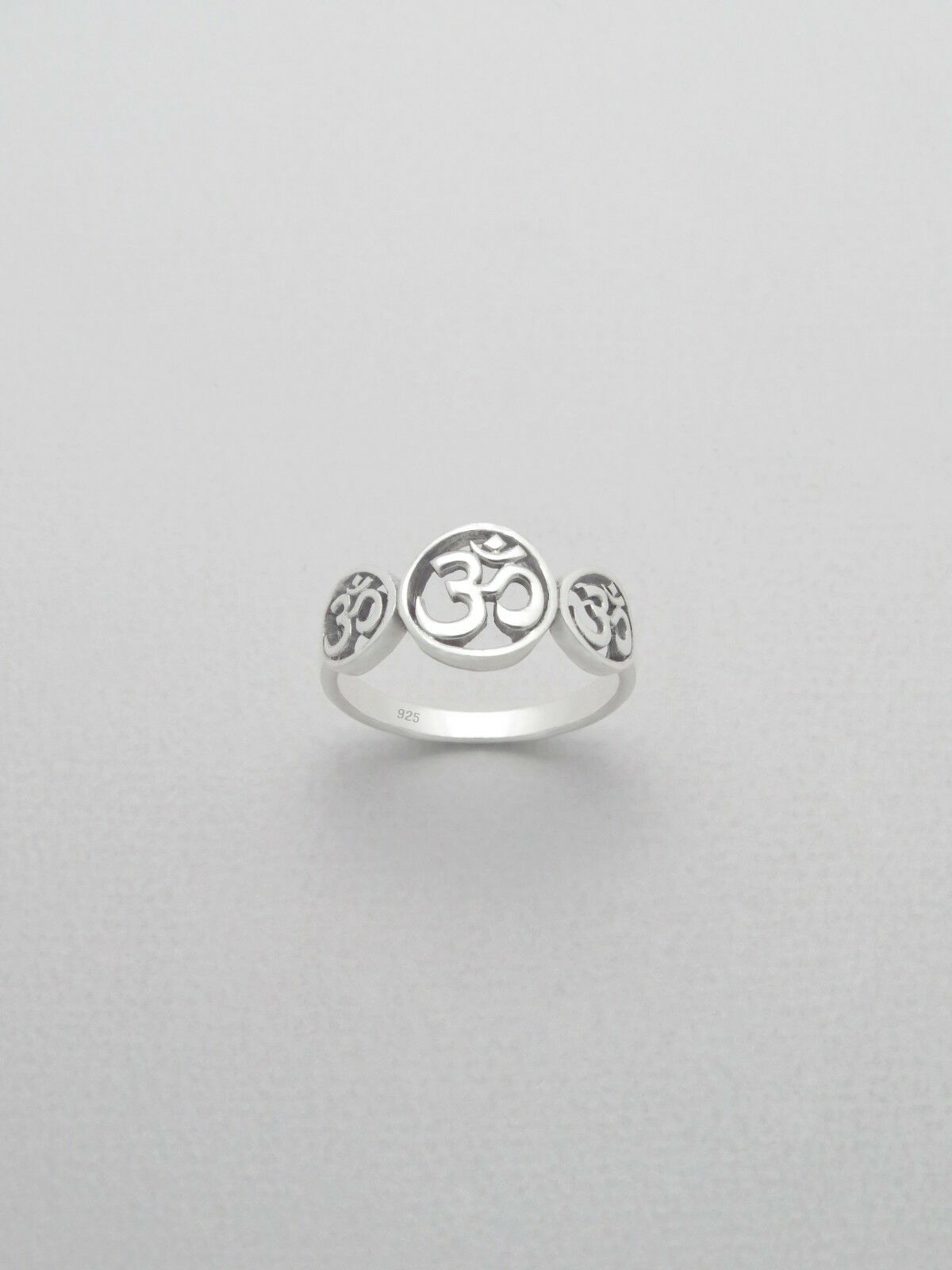 Sterling Silver .925 Round Om Ohm Aum Women's Fashion Ring Sizes 6-9 - Matties Modern Jewelry