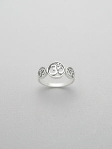 Sterling Silver .925 Round Om Ohm Aum Women's Fashion Ring Sizes 6-9 - Matties Modern Jewelry