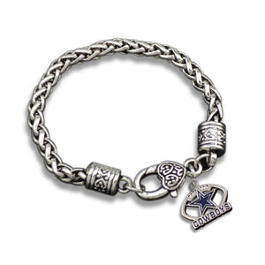 Dallas Cowboys Star Logo Football Dangle Fashion Lobster Clasp Bracelet - Matties Modern Jewelry