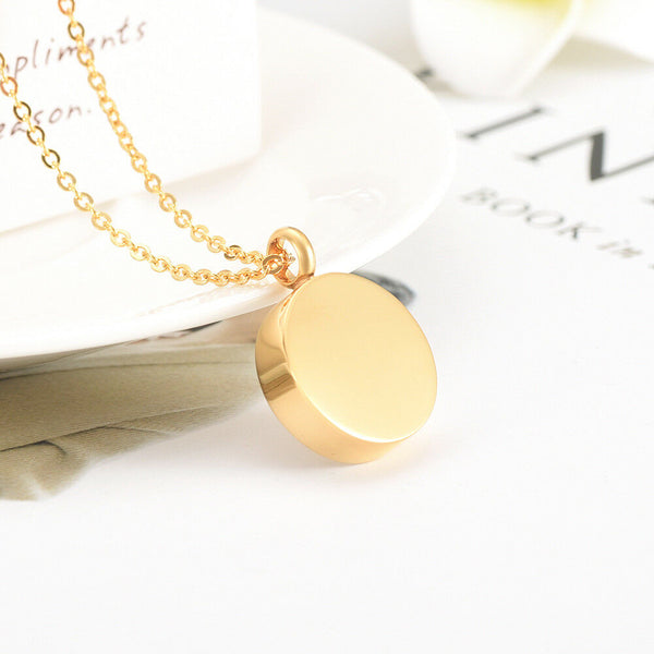 Gold Heart Paw Print Cremation Urn Stainless Steel Fashion Pendant Necklace - Matties Modern Jewelry