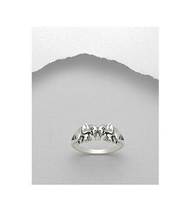 Double Elephant Sterling Silver .925 Fashion Band Ring Sizes 4-12 - Matties Modern Jewelry
