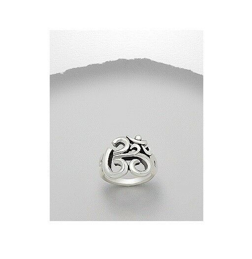 Sterling Silver .925 Om Ohm Aum Chunky Ornate Fashion Ring Sizes 6-14 - Matties Modern Jewelry